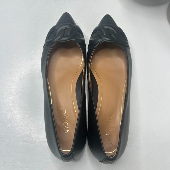 Vionic Arielle Flat Black Leather Pointed Toe Slip On Shoes Women's US 7 NWOB - Picture 5 of 9